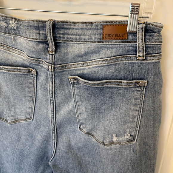 Judy Blue Wide Leg Distressed Cropped Jeans Size 31 - Picture 10 of 10